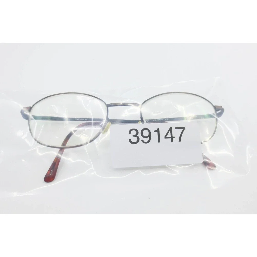 Visions X857 Eyeglasses Brown Metal Oval Frames Tortoise Temple Tips 140mm